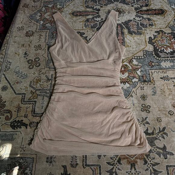 Vintage Express Baby Pink Ruched Tank Top Y2k Date Night Going Out Shirt Small - Picture 4 of 9
